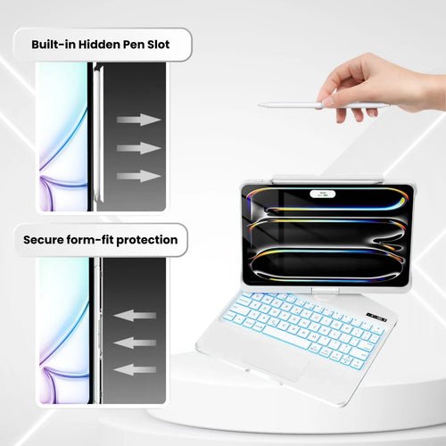 White 360° Rotating iPad Keyboard Case