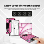 Y2K Transparent Pink 360° Rotating iPad Keyboard Case