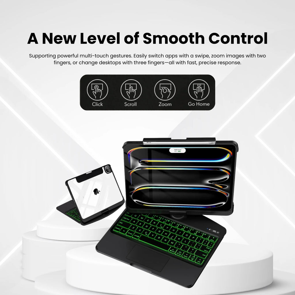 Black 360° Rotating iPad Keyboard Case
