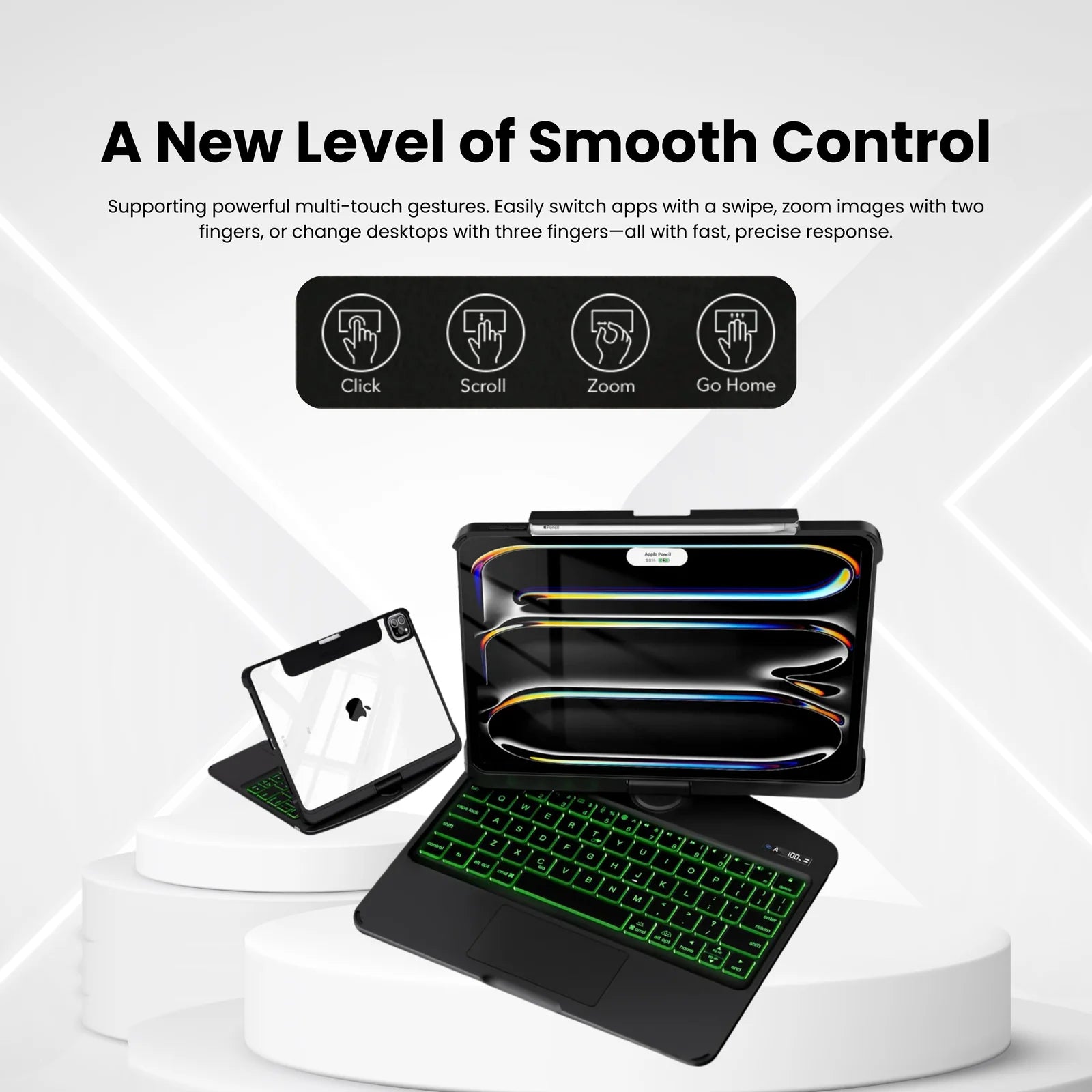 Black 360° Rotating iPad Keyboard Case