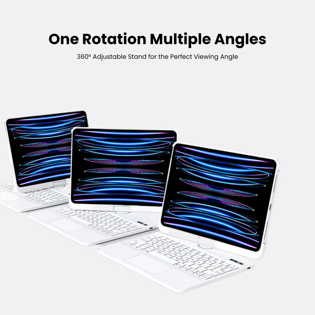 White 360° Rotating iPad Keyboard Case