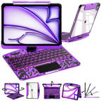 Y2K Transparent Purple 360° Rotating iPad Keyboard Case