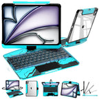 Y2K Transparent Blue 360° Rotating iPad Keyboard Case