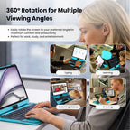 Y2K Transparent Blue 360° Rotating iPad Keyboard Case
