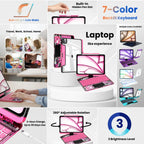 Y2K Transparent Pink 360° Rotating iPad Keyboard Case