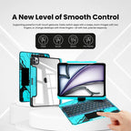 Y2K Transparent Blue 360° Rotating iPad Keyboard Case