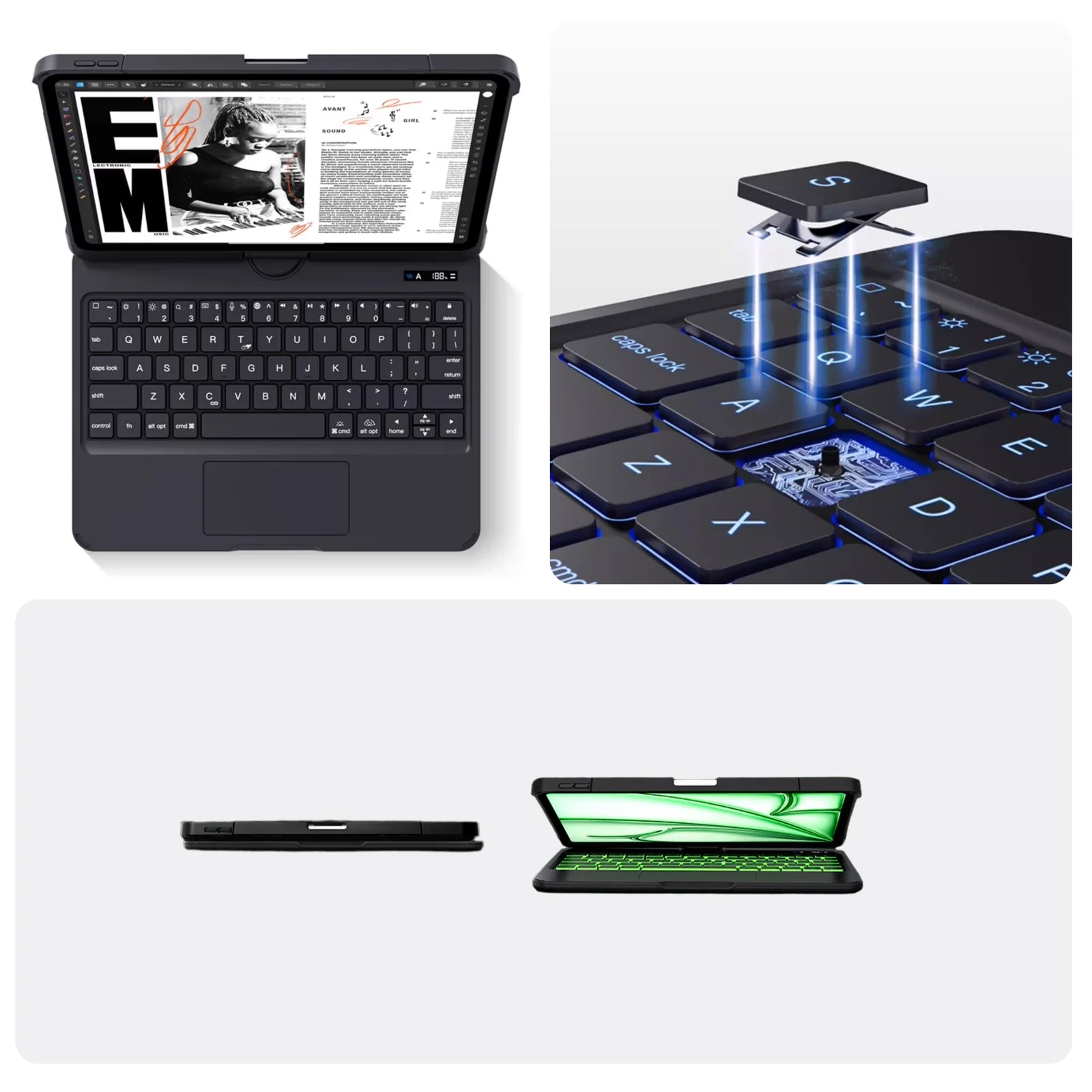 Black 360° Rotating iPad Keyboard Case