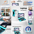 Y2K Transparent Blue 360° Rotating iPad Keyboard Case