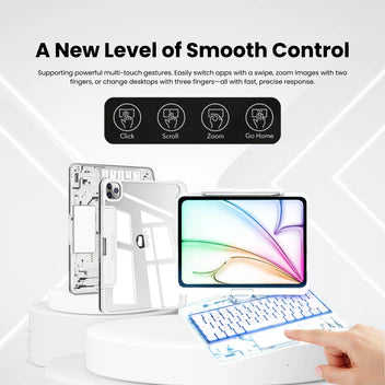 Y2K Transparent White 360° Rotating iPad Keyboard Case