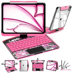 Y2K Transparent Pink 360° Rotating iPad Keyboard Case