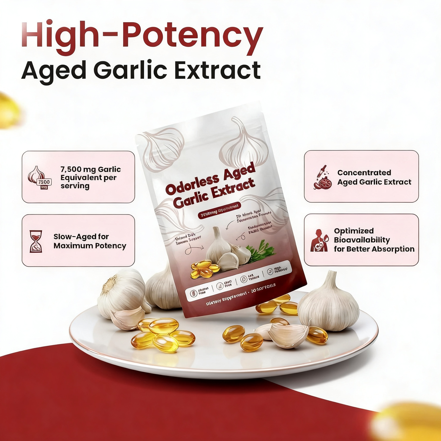 Aged Garlic Extract - 7500mg Odorless Softgels